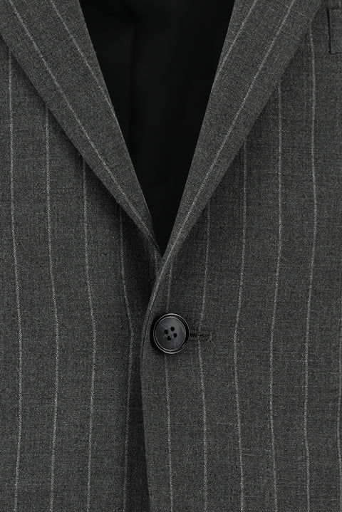 Medium Gray 4-Drop Relaxed Fit Striped Suit