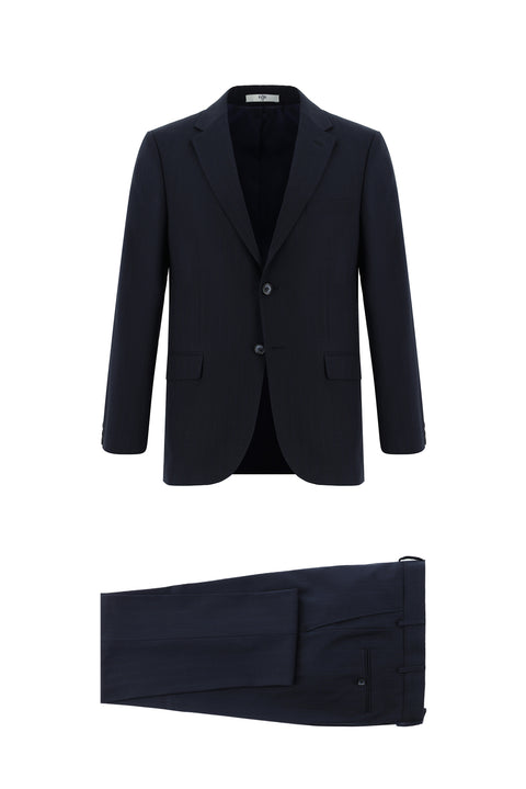 Dark Navy 6 Drop Regular Fit Standard Cut Striped Suit