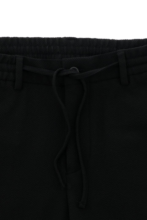 Black 7 Drop Slim Fit Striped Elastic Waist Drawstring Suit