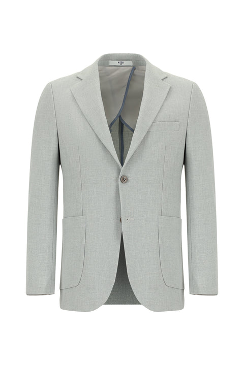 Light Grey 7 Drop Slim Fit Striped Elastic Waist Drawstring Suit