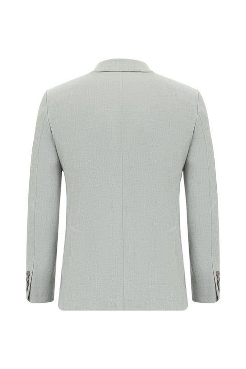 Light Grey 7 Drop Slim Fit Striped Elastic Waist Drawstring Suit