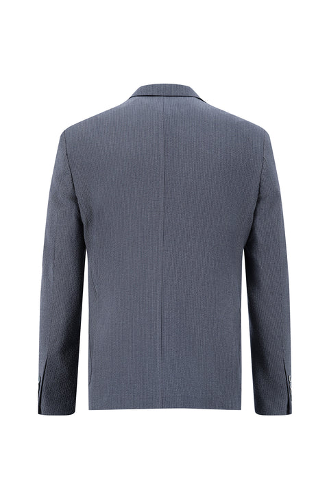 Light Navy Blue 6 Drop Regular Fit Standard Cut Striped Elasticated Waist Drawstring Suit