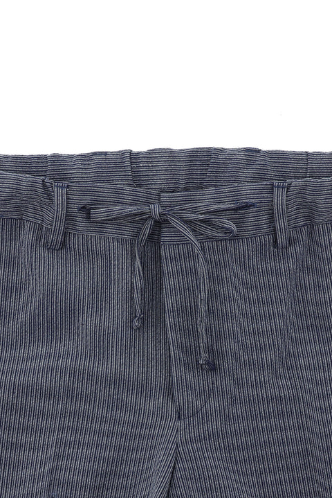 Light Navy Blue 6 Drop Regular Fit Standard Cut Striped Elasticated Waist Drawstring Suit