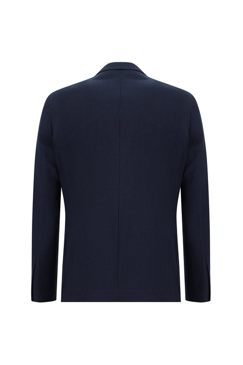 Dark Navy 6 Drop Regular Fit Striped Elastic Waist Drawstring Suit