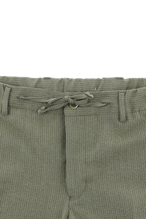 Light Khaki 6 Drop Regular Fit Standard Cut Striped Elastic Waist Drawstring Suit