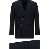 Dark Navy 6 Drop Regular Fit Standard Cut Striped Double-Breasted Suit