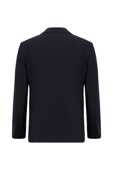 Dark Navy 6 Drop Regular Fit Standard Cut Striped Double-Breasted Suit