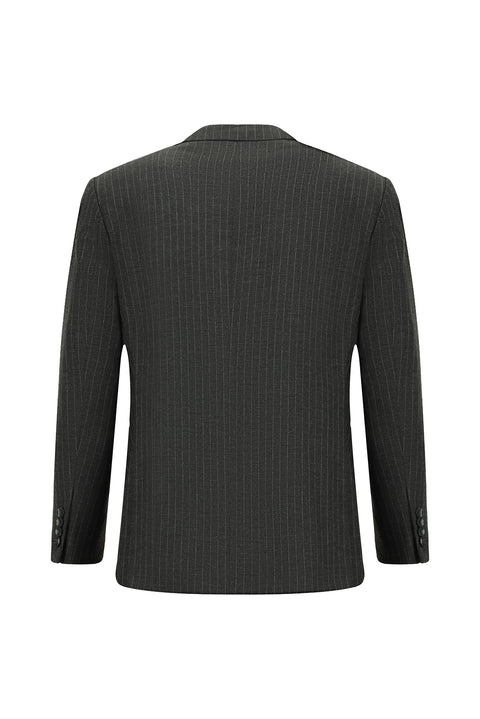 Dark Gray 4-Drop Relaxed Fit Striped Suit