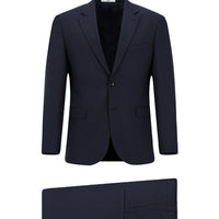 Koyu Lacivert 4 Drop Relaxed Fit Rahat Kesim Çizgili Takım Elbise