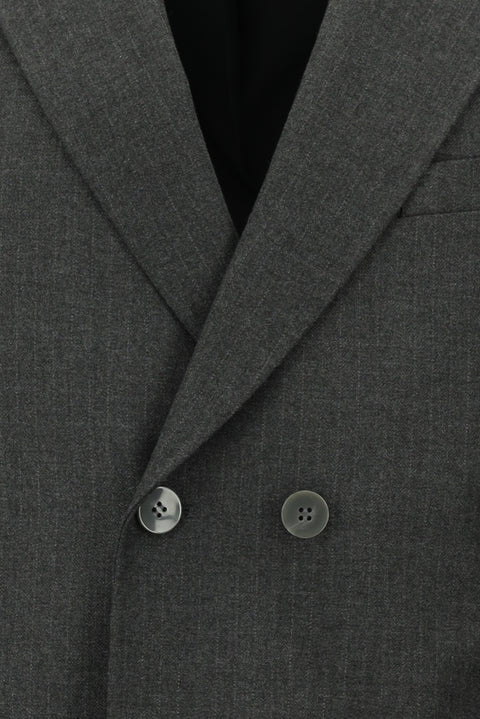 Dark Gray 6-Drop Regular Fit Standard Cut Striped Double-Breasted Suit