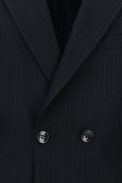 Dark Navy 6 Drop Regular Fit Standard Cut Striped Double-Breasted Suit