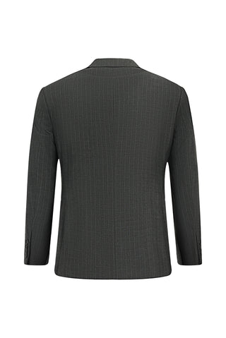  Koyu Füme 7 Drop Super Slim Fit Eksra Dar Kesim Çizgili Takım Elbise