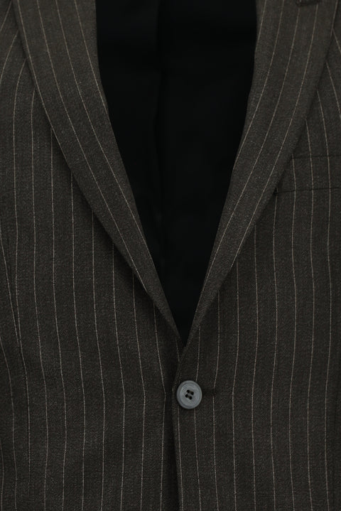 Dark Anthracite 7 Drop Super Slim Fit Extra Narrow Cut Striped Suit