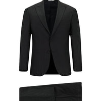 Dark Gray 7 Drop Slim Fit Striped Suit