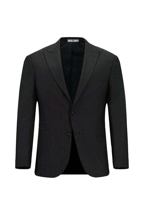 Dark Gray 7 Drop Slim Fit Striped Suit