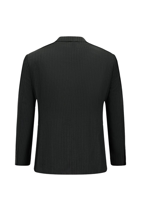 Dark Gray 7 Drop Slim Fit Striped Suit