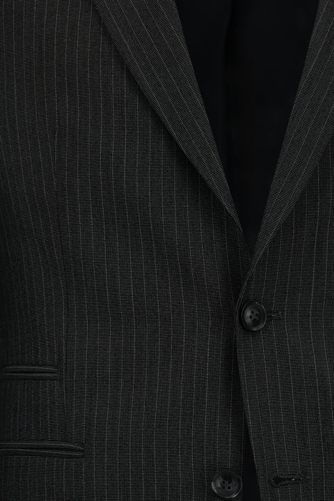 Dark Gray 7 Drop Slim Fit Striped Suit