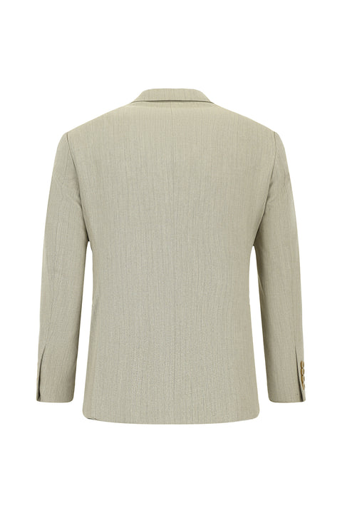 Light Mink 7 Drop Slim Fit Striped Double-Breasted Suit
