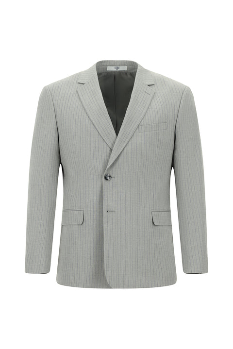 Medium Grey 6 Drop Regular Fit Standard Cut Striped Double-Breasted Suit