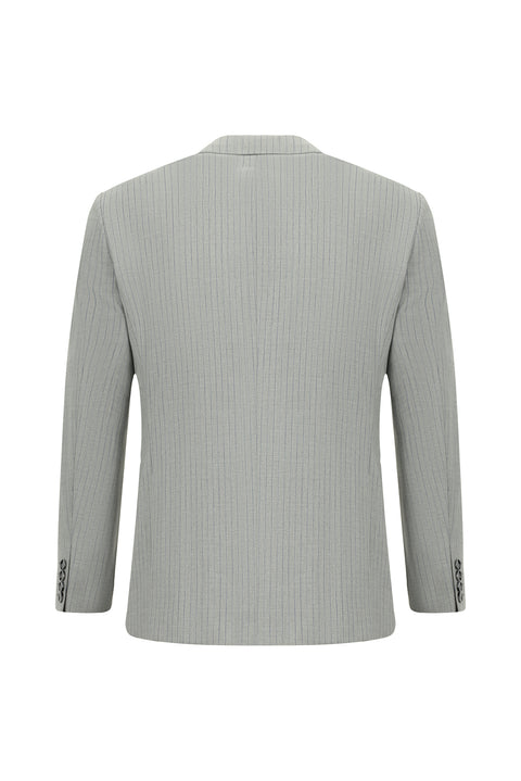 Medium Grey 6 Drop Regular Fit Standard Cut Striped Double-Breasted Suit