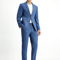 Indigo 7 Drop Super Slim Fit Extra Narrow Cut Striped Elastic Waist Drawstring Waffle Suit