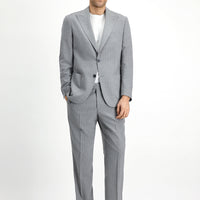 Medium Grey 6 Drop Regular Fit Standard Cut Striped Suit
