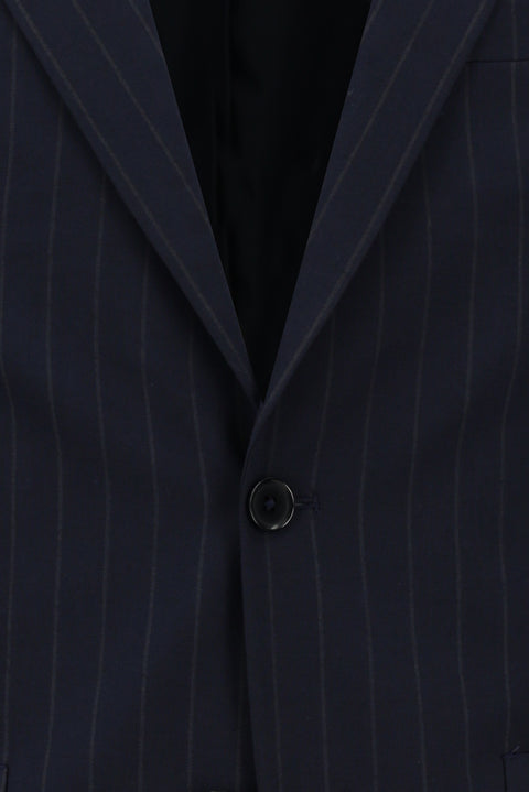 Dark Navy 6 Drop Regular Fit Standard Cut Striped Suit