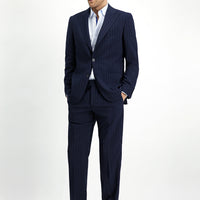 Dark Navy 6 Drop Regular Fit Standard Cut Striped Suit