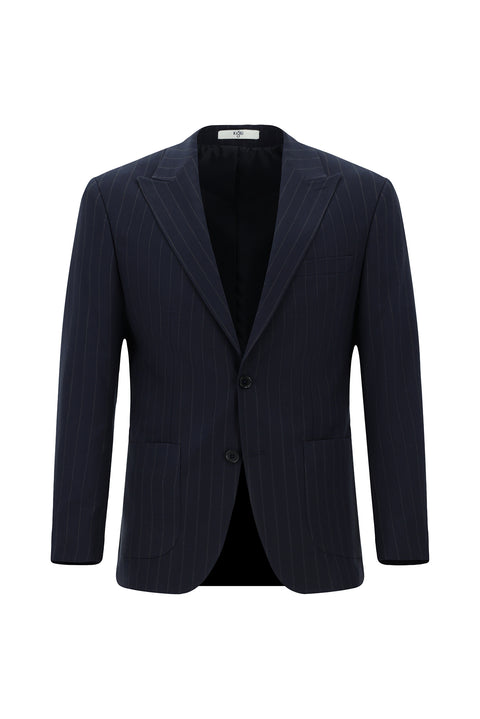 Dark Navy 6 Drop Regular Fit Standard Cut Striped Suit
