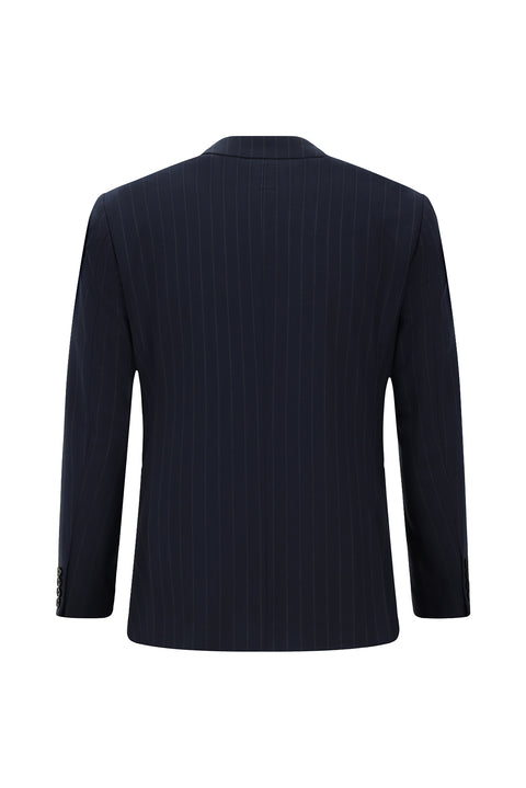 Dark Navy 6 Drop Regular Fit Standard Cut Striped Suit