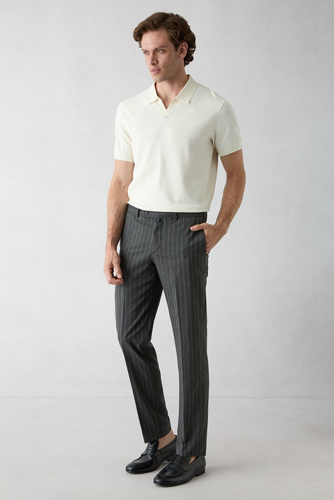 Dark Anthracite 6 Drop Regular Fit Standard Cut Striped Suit
