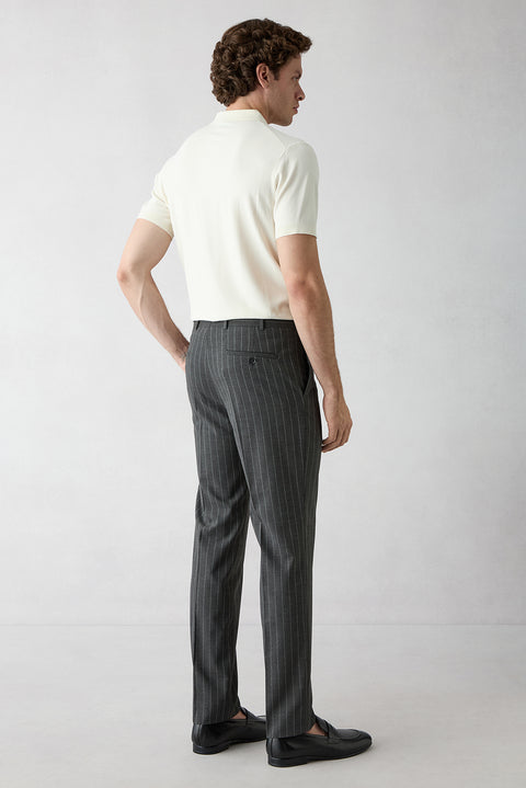 Dark Anthracite 6 Drop Regular Fit Standard Cut Striped Suit