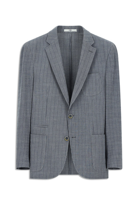 Medium Navy 6 Drop Regular Fit Standard Cut Patterned Suit