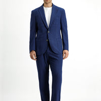 Dark Navy 6 Drop Regular Fit Standard Cut Patterned Suit