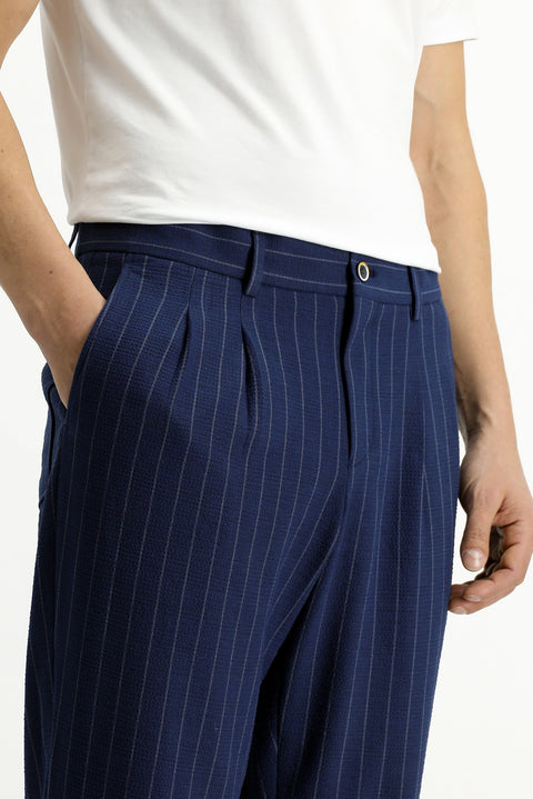 Dark Navy 6 Drop Regular Fit Standard Cut Patterned Suit