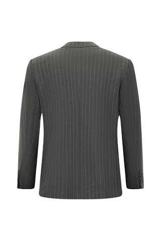  Koyu Füme 4 Drop Relaxed Fit Rahat Kesim Çizgili Takım Elbise