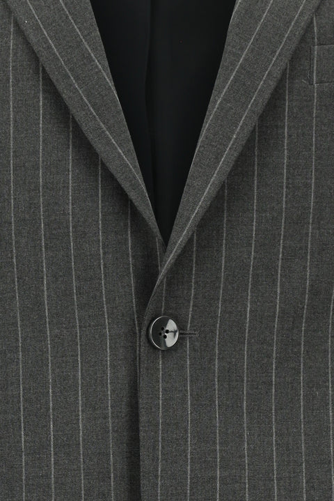 Dark Gray 4-Drop Relaxed Fit Striped Suit
