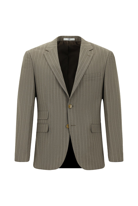 Dark Mink 4 Drop Relaxed Fit Striped Suit