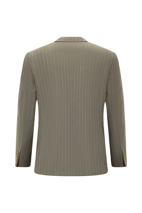 Dark Mink 4 Drop Relaxed Fit Striped Suit