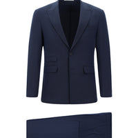 Medium Navy 7 Drop Super Slim Fit Extra Narrow Cut Striped Suit