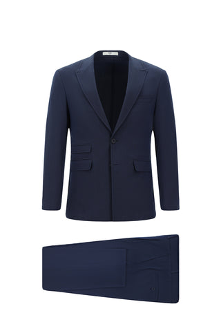  Orta Lacivert 7 Drop Super Slim Fit Eksra Dar Kesim Çizgili Takım Elbise