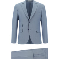 Light Blue 7 Drop Super Slim Fit Extra Narrow Cut Striped Suit