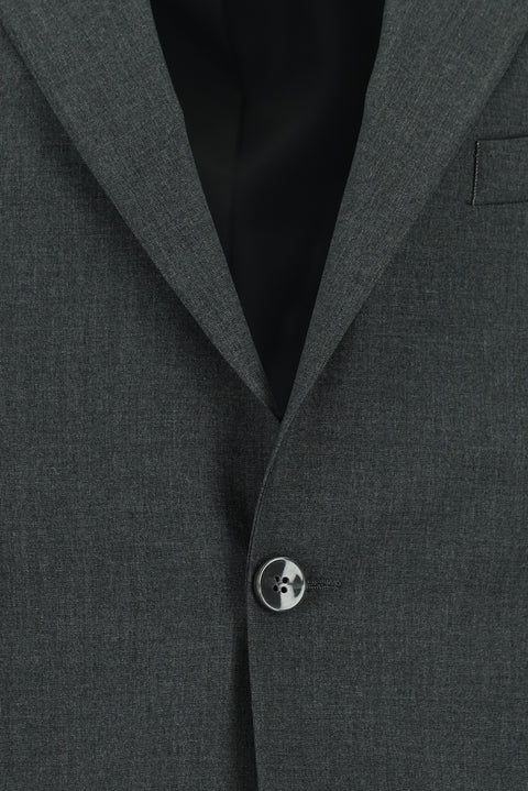 Dark Gray 6-Drop Regular Fit Standard Cut Striped Pleated Suit