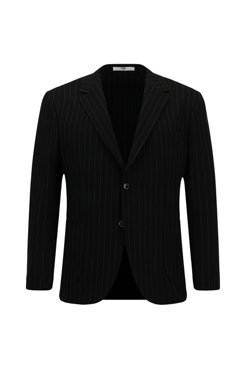 Black 7 Drop Slim Fit Striped Drawstring Waist Sport Suit