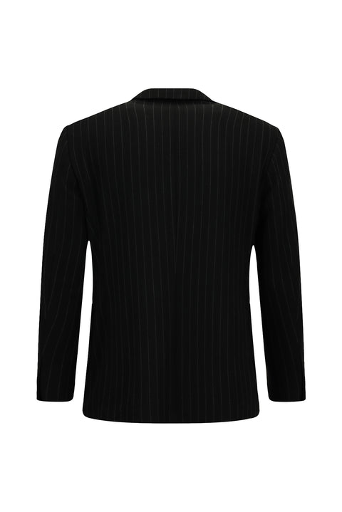 Black 7 Drop Slim Fit Striped Drawstring Waist Sport Suit