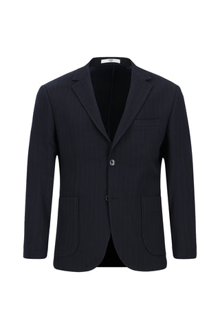  Açık Lacivert 7 Drop Slim Fit Dar Kesim Çizgili Beli İpli Spor Takım Elbise