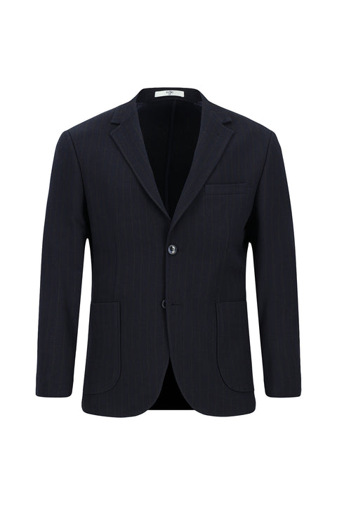 Light Navy Blue 7 Drop Slim Fit Striped Drawstring Waist Sport Suit