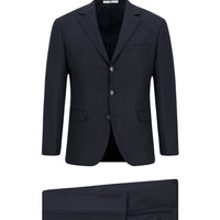 Dark Navy 6 Drop Regular Fit Standard Cut Striped Suit