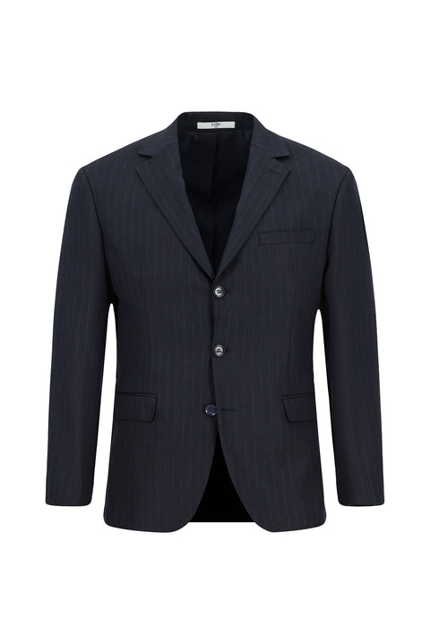 Dark Navy 6 Drop Regular Fit Standard Cut Striped Suit