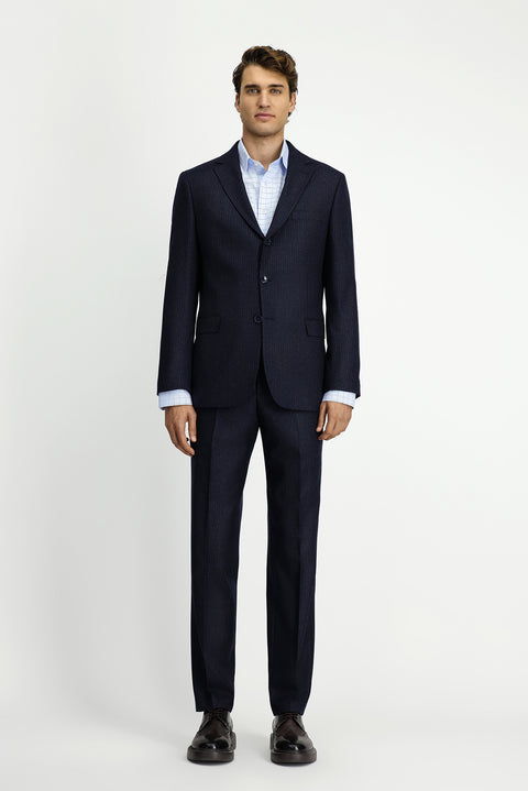 Dark Navy 6 Drop Regular Fit Standard Cut Striped Suit